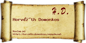 Horváth Domonkos névjegykártya